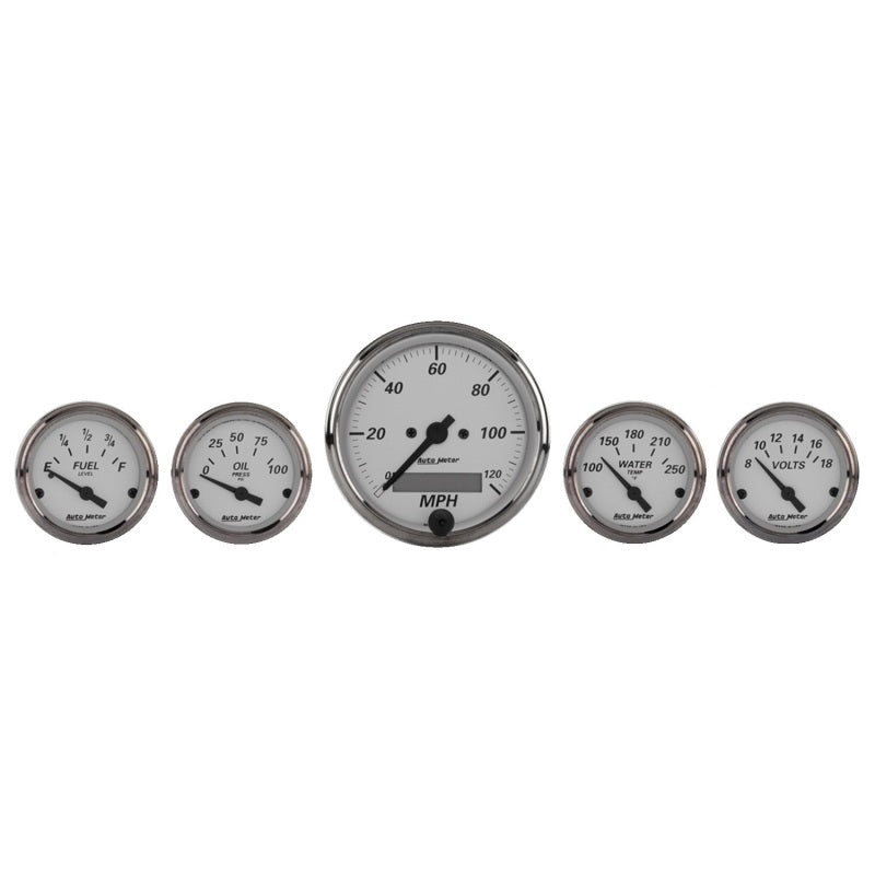 Autometer American Platinum Series; 5 Piece Gauge Kit; Incl 079WU