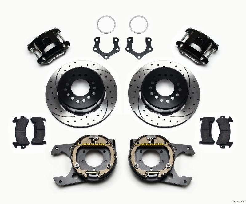 Wilwood D154 P/S Park Brake Kit Drilled Mopar/Dana 2.50in Off w/Snap Ring Brng 140-12208-D Main Image