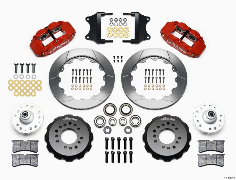 Wilwood Narrow Superlite 6R Front Hub Kit 12.88in Red Heidts Tri -5 2 inch Drop Spindle 140-12307-R Main Image