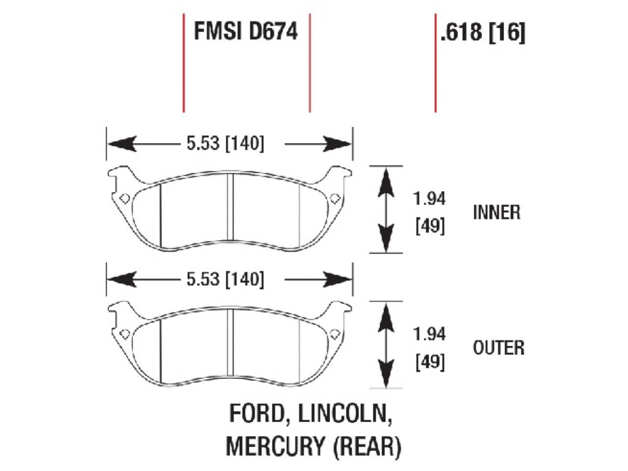 Hawk Brake Pads 770674 Item Image