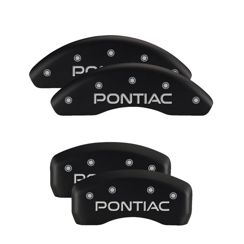 MGP Front set 2 Caliper Covers Engraved Front MGP Black finish silver ch 17216FMGPBK Main Image