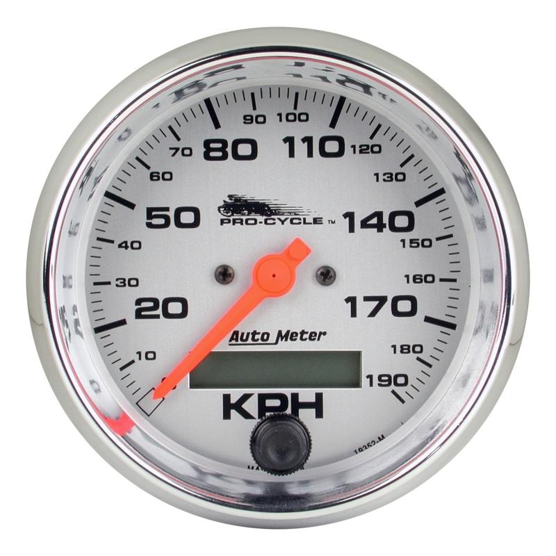 Autometer Pro-Cycle Gauge Speedo 3 3/4in 120 Mph Elec Silver 19352 Main Image