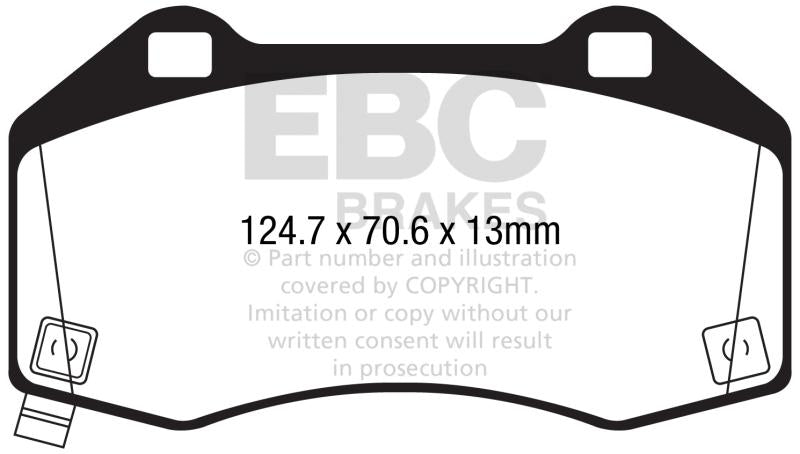 EBC 2017+ Fiat 124 Spider 1.4L Turbo Abarth Redstuff Front Brake Pads DP32286C Main Image