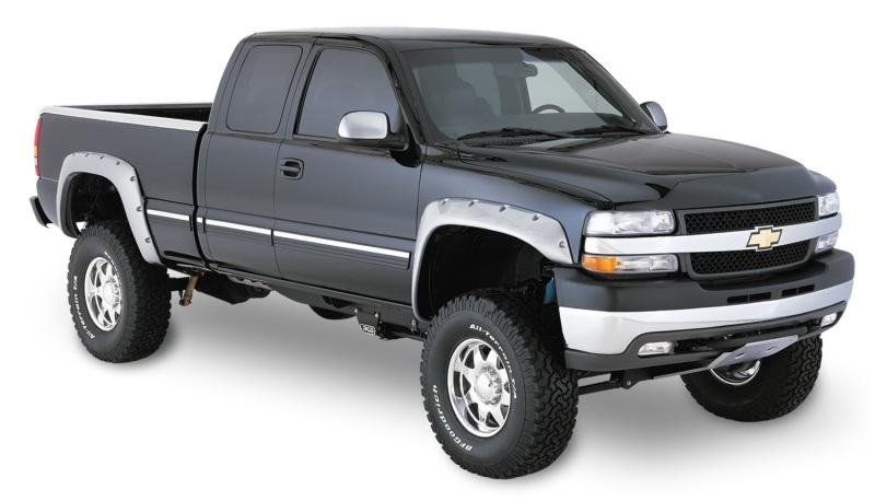 Bushwacker 99-06 Chevy Silverado 1500 Fleetside Cutout Style Flares 2pc 78.0/96.0in Bed - Black 40052-02 Main Image