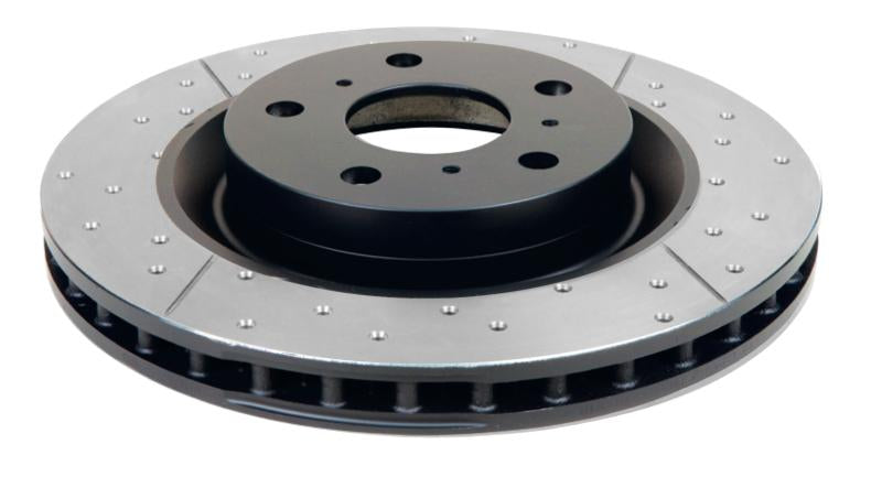 DBA 15-16 Mustang GT / EcoBoost Rear Drilled & Slotted Street Series Rotor Black Hub 2165BLKX Main Image