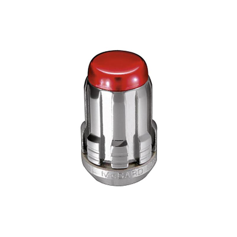 McGard SplineDrive Lug Nut (Cone Seat) M12X1.25 / 1.24in. Length (Box of 50) - Red Cap (Req. Tool) 65003RC Main Image