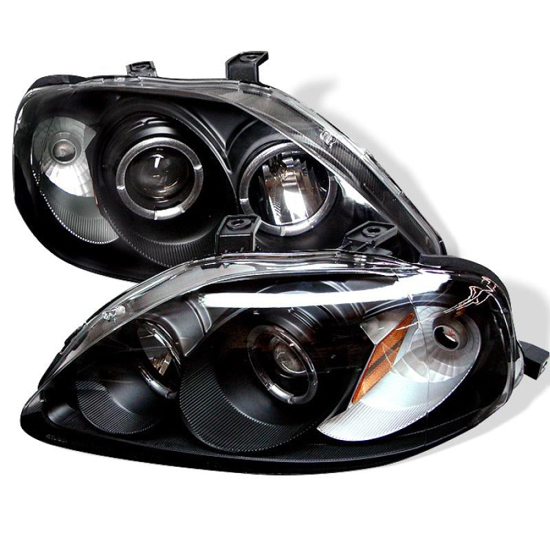 Spyder Honda Civic 99-00 Projector Headlights LED Halo Black High H1 Low H1 PRO-YD-HC99-AM-BK 5010933 Main Image