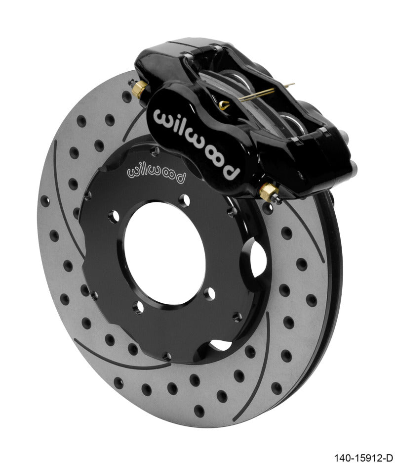 Wilwood Dynalite Front Big Brake Kit 11.00in SRP Drilled & Slotted Rotors - Black 140-15912-D