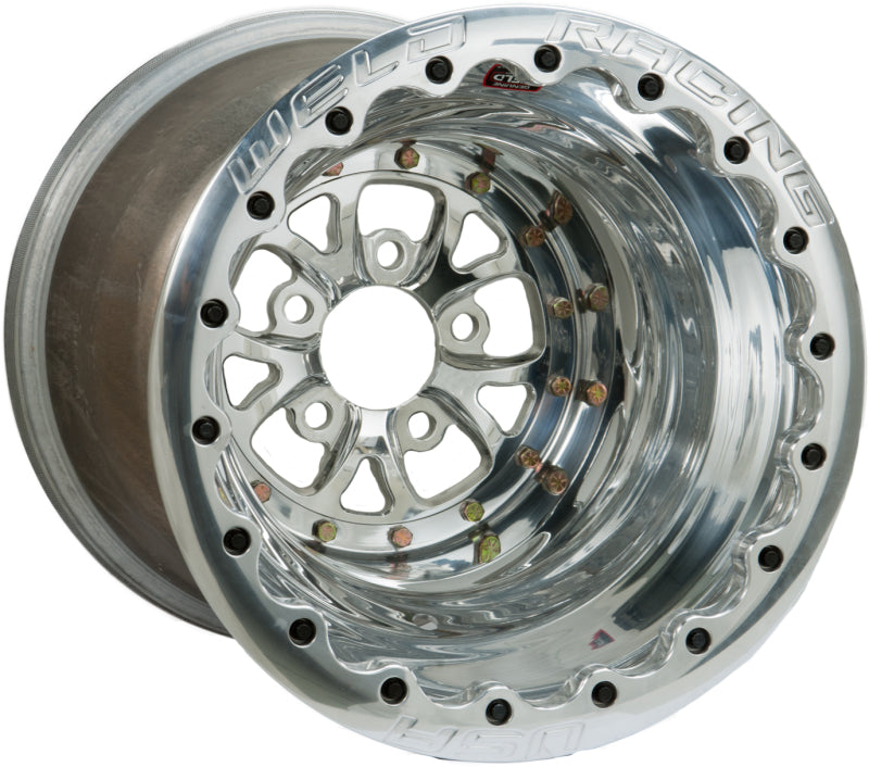 Weld V-Series 16x16 / 5x5 BP / 5in. BS Polished Wheel - Polished Double Beadlock 84P-616420UP