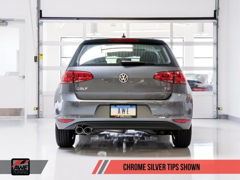 AWE Tuning VW MK7 Golf 1.8T Touring Edition Exhaust w/Chrome Silver Tips (90mm) 3015-22052 Main Image