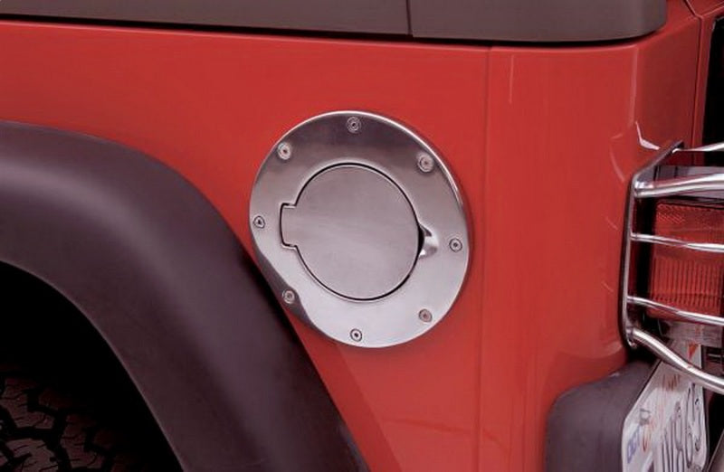 Rampage 2007-2018 Jeep Wrangler(JK) Billet Style Gas Cover - Polished 75001