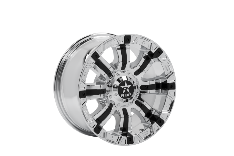 RBP 94R 17x9.0 Blank BP / -12mm Offset 78mm CB Chrome w/Black Inserts Wheel 94R-1790-00-12C Main Image