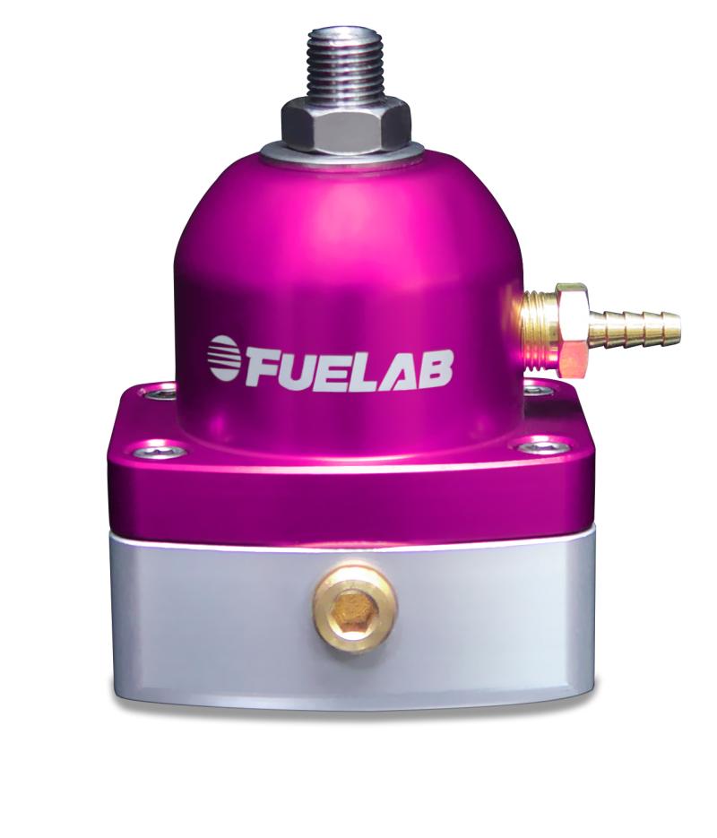 Fuelab 525 Carb Adjustable FPR In-Line Large Seat 1-3 PSI (1) -6AN In (1) -6AN Return - Purple 52503-4-L-L Main Image