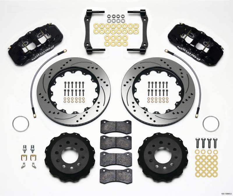 Wilwood AERO4 Rear Kit 14.25in Drilled 2014-Up Corvette C7 w/Lines 140-13698-D Main Image