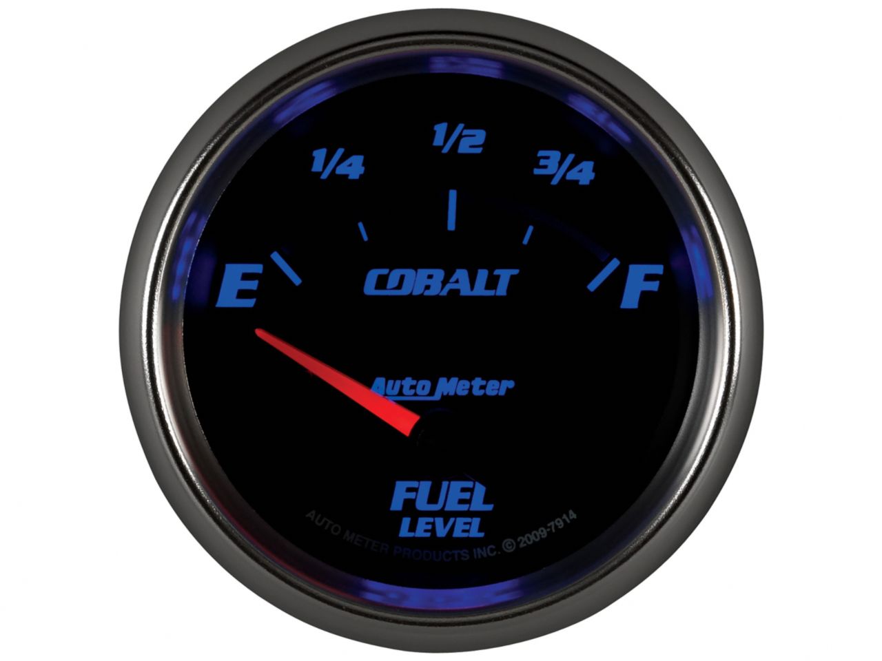 Autometer Gauge, Fuel Level, 2 5/8", 0E to 90F, Elec, Cobalt