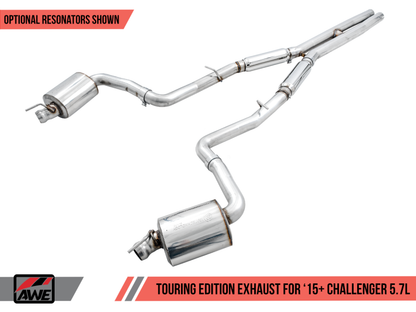 AWE Tuning 2015+ Dodge Challenger 5.7L Touring Edition Exhaust - Non-Resonated - Stock Tips 3020-11030