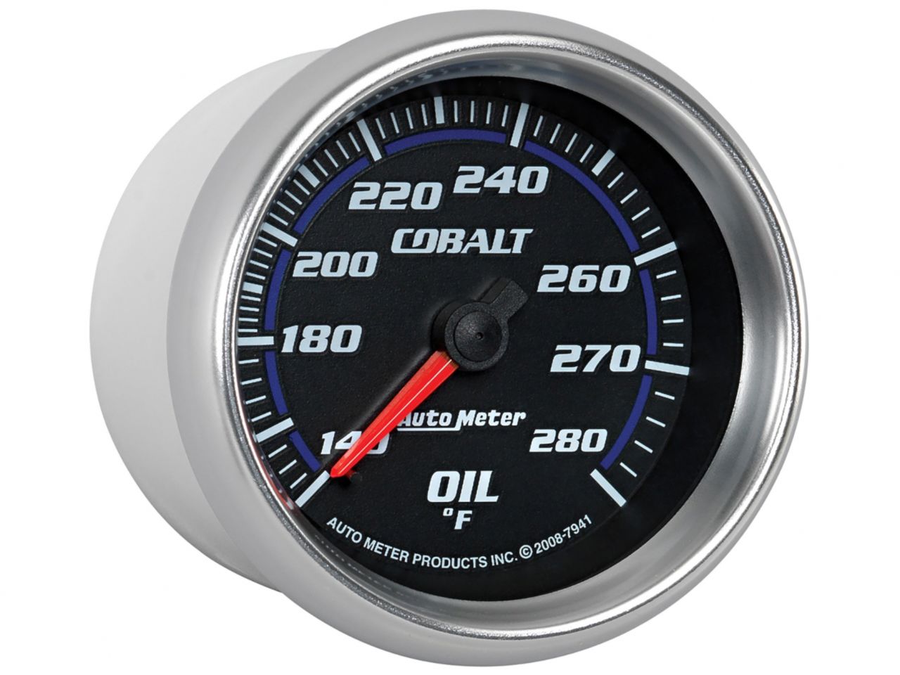 Autometer Gauge, Oil Temp, 2 5/8", 140-280 Deg. F, Mechanical, Cobalt