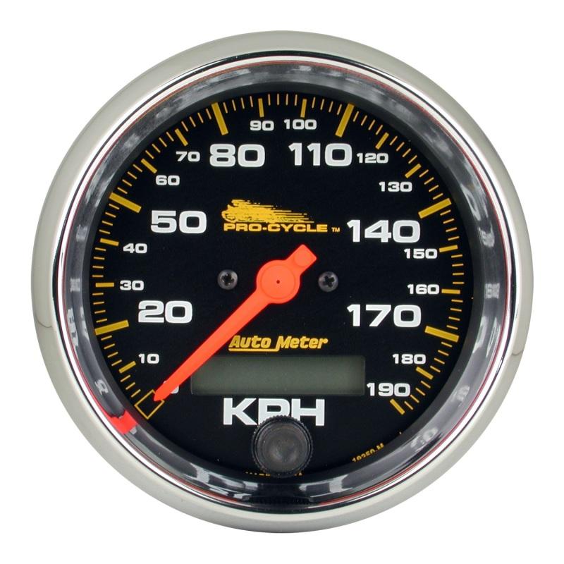 Autometer Pro-Cycle Gauge Speedo 3 3/4in 120 Mph Elec Black 19350 Main Image