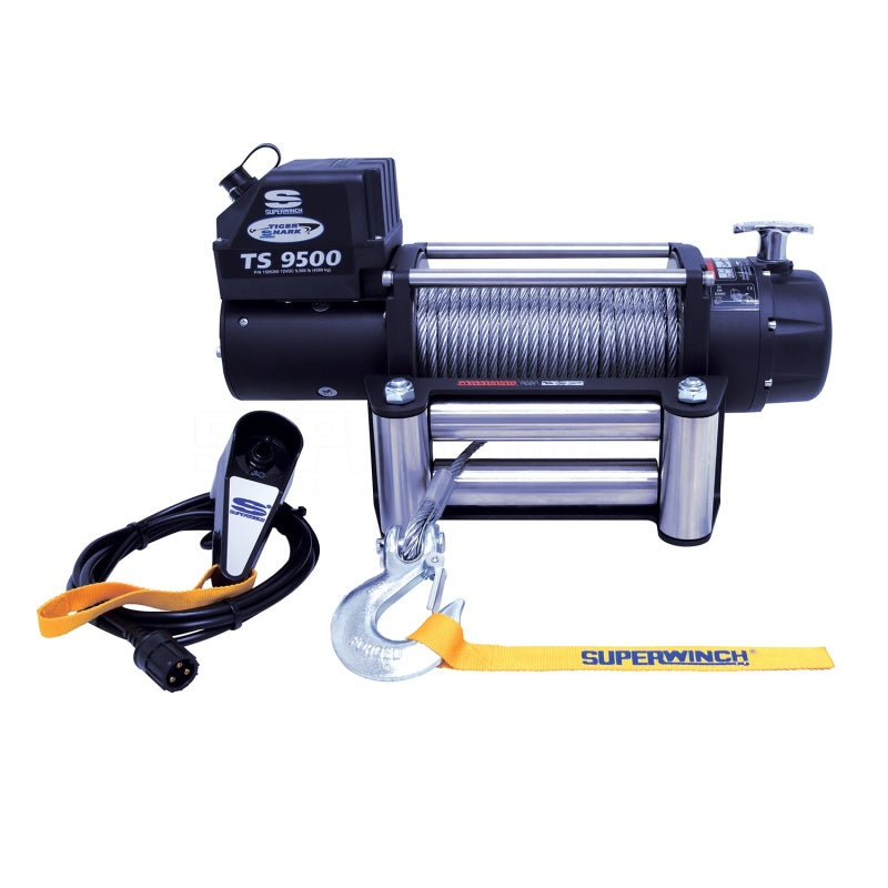 Superwinch 9500 LBS 12 VDC 11/32in x 95ft Steel Rope Tiger Shark 9500 Winch 1595200