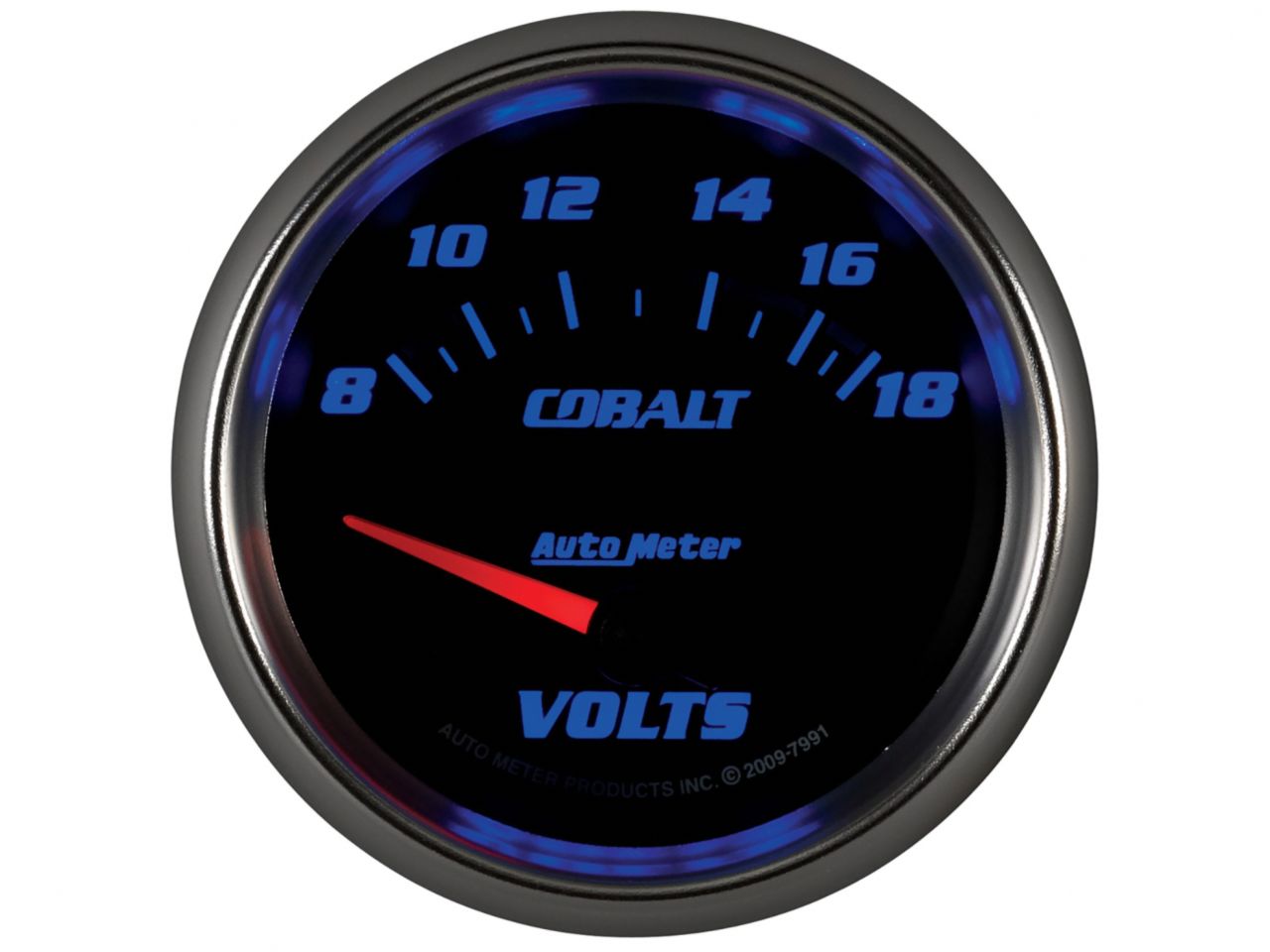 Autometer Gauge, Voltmeter, 2 5/8", 18V, Electric, Cobalt