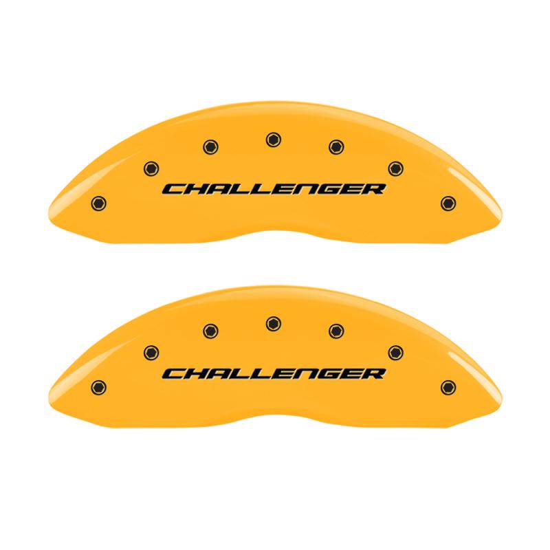 MGP 4 Caliper Covers Engraved Fr Challenger Rr Vintage RT Yellow Finish Black Char 07 Dodge Charger 12005SCBRYL Main Image