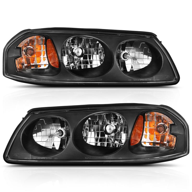 ANZO 2000-2005 Chevy Impala Crystal Headlight Black Amber 121530 Main Image