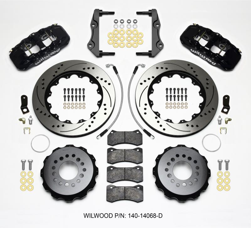 Wilwood AERO4 Rear Kit 14.25in Drilled 2014-Up Challenger w/Lines 140-14068-D Main Image