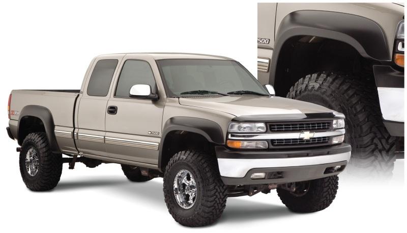 Bushwacker 07-07 Chevy Silverado 1500 Classic Fleetside Extend-A-Fender Style Flares 4pc - Black 40945-02 Main Image