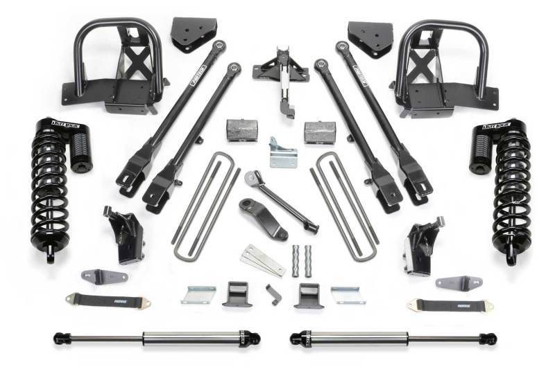 Fabtech 11-13 Ford F450/550 4WD 10 Lug 6in 4 Link System w/DL 4.0 Coilovers & Rear DL Shocks K2159DL Main Image