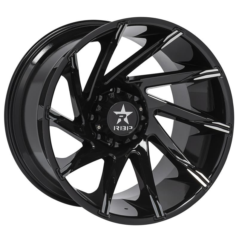 RBP 77R Spike 18x9.0 Blank BP / -12mm Offset 78mm CB Gloss Black w/Machined Accent Wheel 77R-1890-00-12MB Main Image