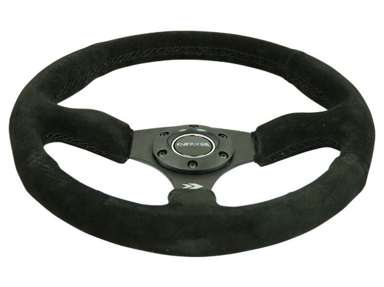 NRG Reinforced Steering Wheel- 350mm Sport Suede Racing (2.5" Deep) Com.