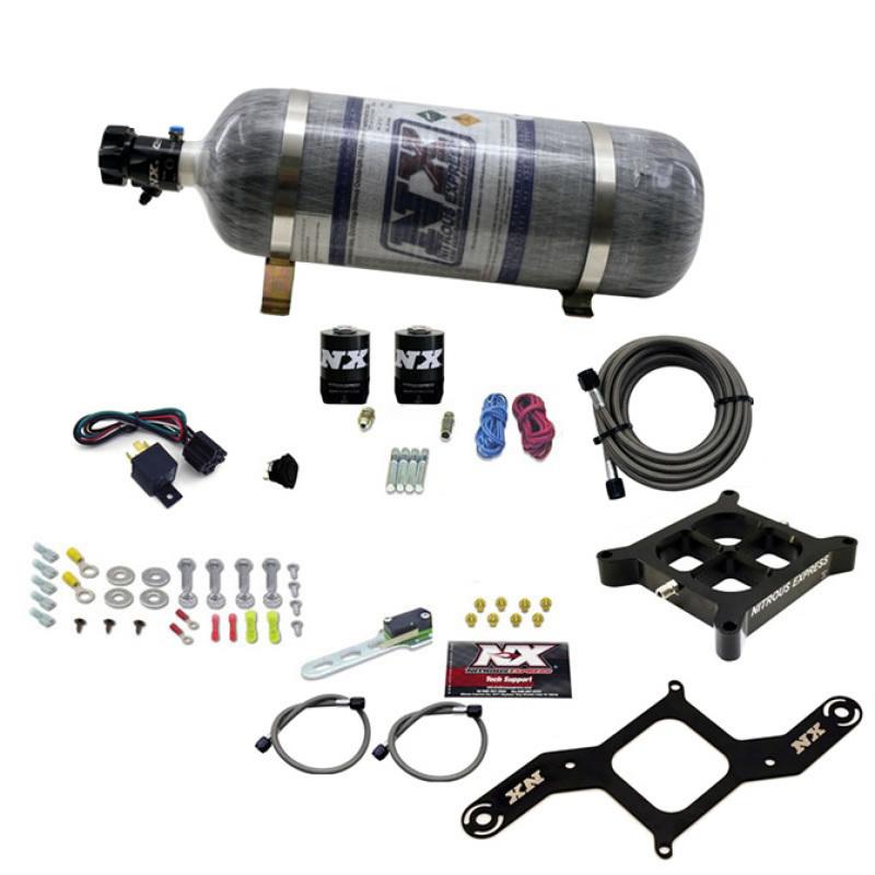 Nitrous Express 4150 Single Entry Crossbar Plate Pro-Power Nitrous Kit (100-500HP) w/Comp Bottle 63540-12 Main Image