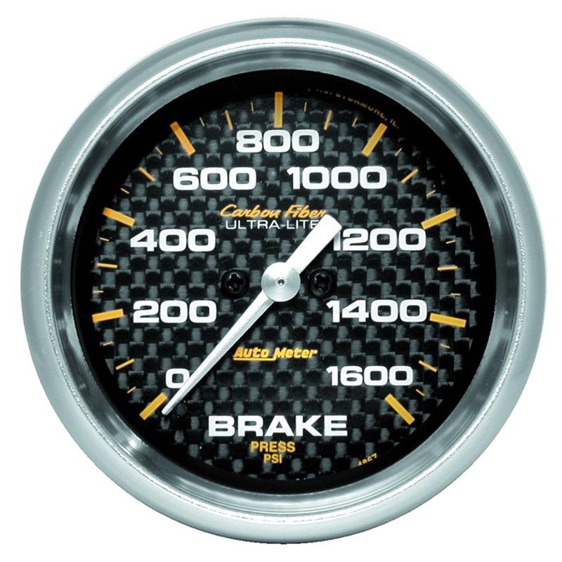 GAUGE, BRAKE PRESSURE, 2 5/8", 1600PSI, DIGITAL STEPPER MOTOR, CARBON FIBER 4867 Main Image