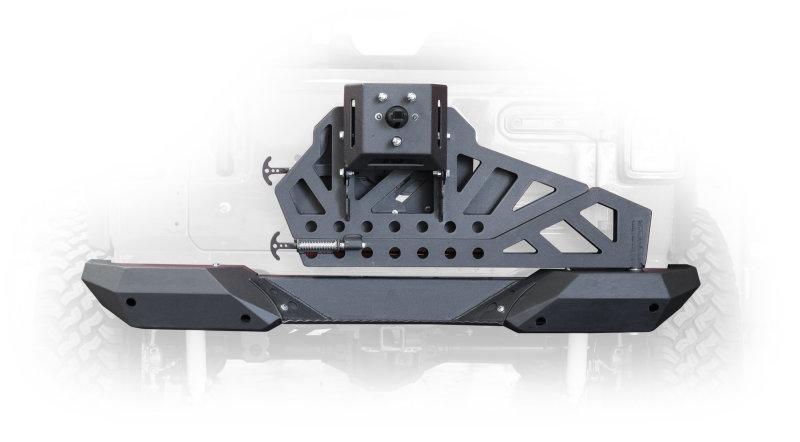 DV8 Offroad 2018+ Jeep Wrangler JL Frame Mounted Tire Carrier w/ Bumper End Caps RBJL-02 Main Image