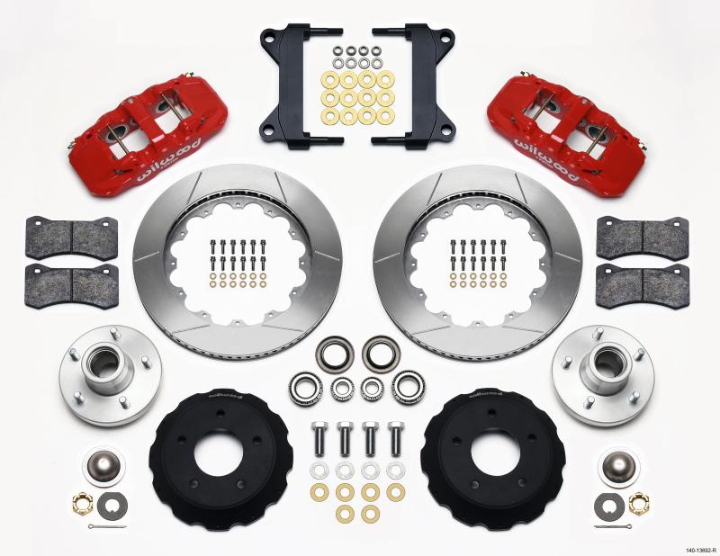 Wilwood AERO6 Front Hub Kit 14.00-Red Chevy C-10 60-87 CPP Drop Spindle 140-13692-R Main Image