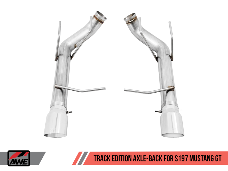 AWE Tuning S197 Mustang GT Axle-back Exhaust - Track Edition (Chrome Silver Tips) 3020-32040 Main Image