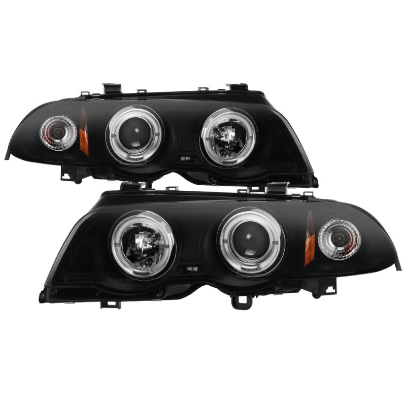 Spyder 99-01 BMW E46 3 Series 4DR Projector Headlights 1PC LED Halo (PRO-YD-BMWE46-4D-HL-AM-BSM) 5084804 Main Image