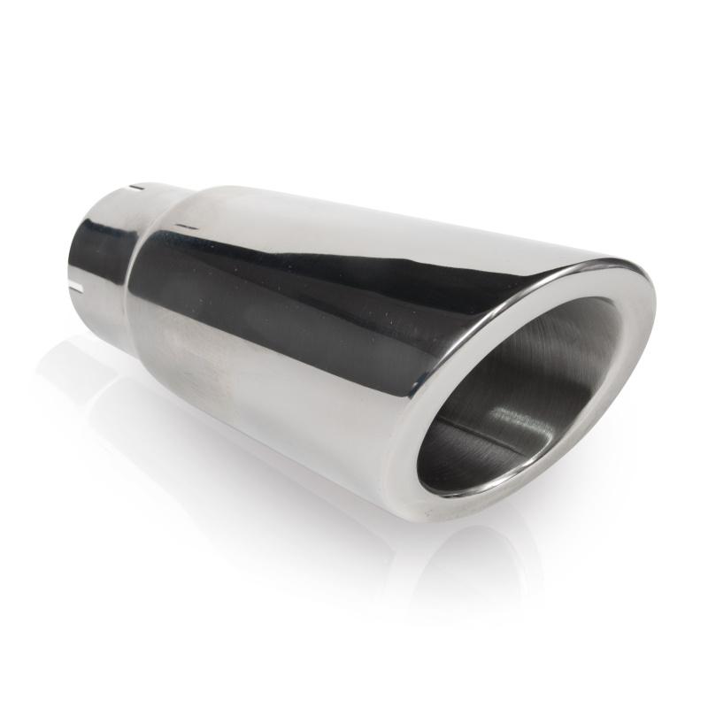 Stainless Works Single Wall Slash Cut Exhaust Tip - 3 1/2in Body 3in ID Inlet 7031350 Main Image