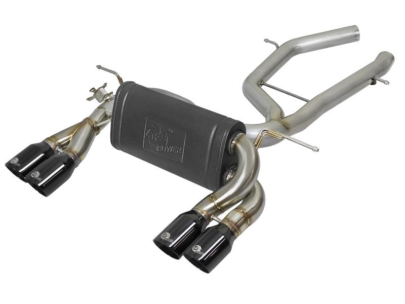 aFe MACH Force-Xp 2-1/2in SS Axle Back Exhaust w/Black Tips 15+ BMW M3/M4 (F80/F82) L6 3.0L (tt) S55 49-36338-B Main Image