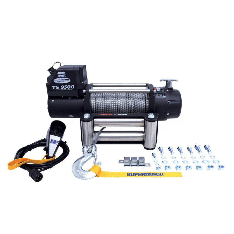 Superwinch 9500 LBS 12 VDC 11/32in x 95ft Steel Rope Tiger Shark 9500 Winch 1595200