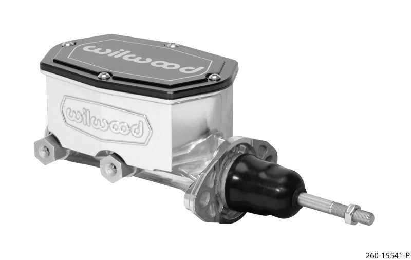 Wilwood Compact Tandem Master Cylinder - 1.12in Bore - w/Pushrod (Ball Burnished) 260-15541-P