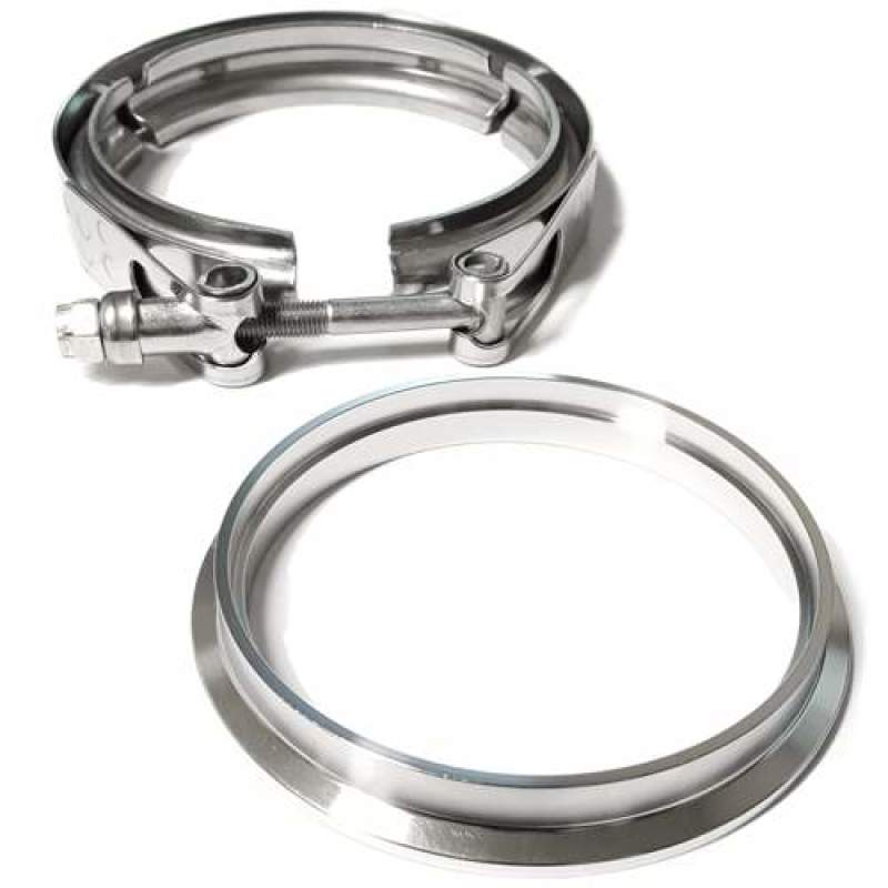 ATP 4in SS Downpipe Flange & Clamp for Borg Warner T4 housing on S400 Series S/SX/SX-E/S400/S400SXE ATP-CLC-CLA-056