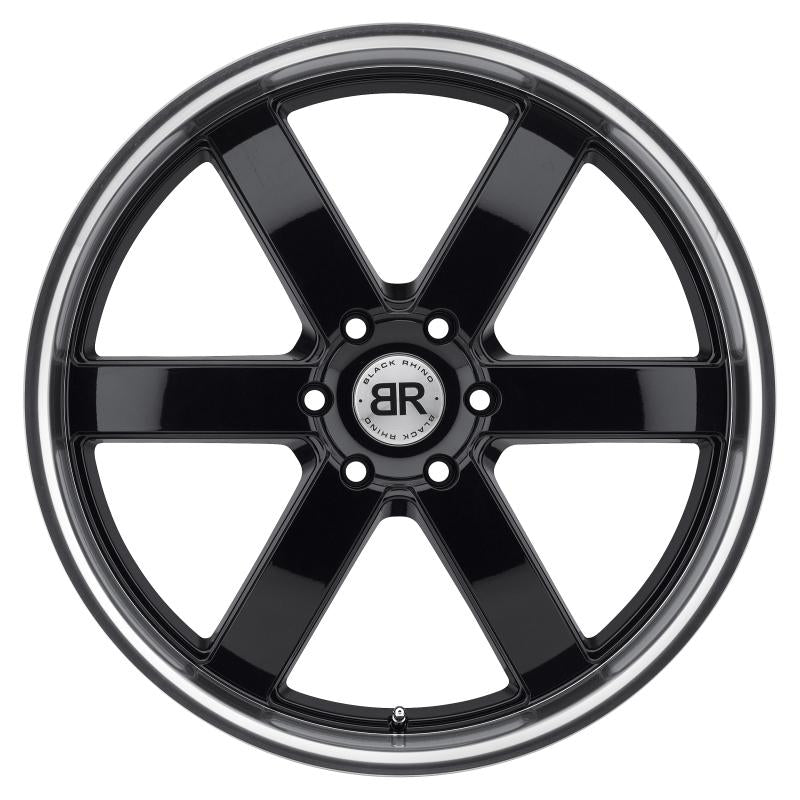 Black Rhino Pondora 24x10.0 6x139.7 ET25 CB 112.1 Gloss Black w/Mirror Machine Cut Lip Wheel 2410PND256140B12 Main Image