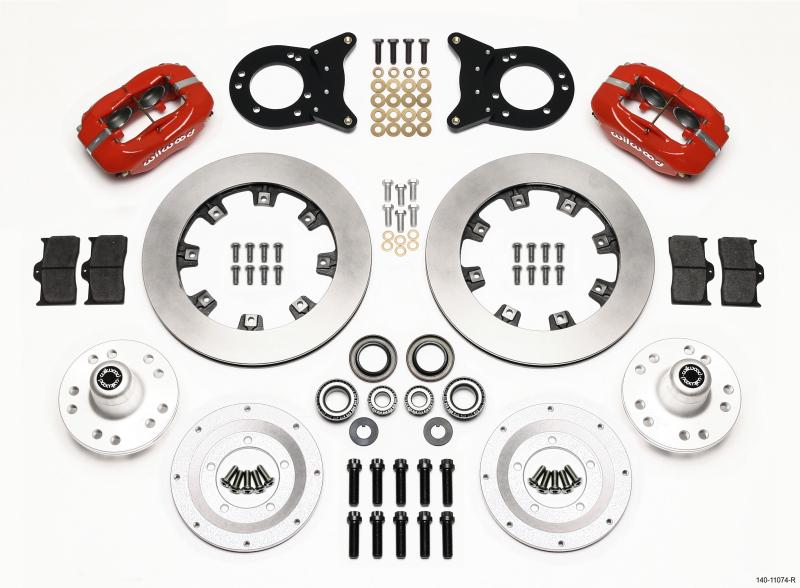 Wilwood Forged Dynalite Front Kit 12.19in Red 1970-1973 Mustang Disc & Drum Spindle 140-11074-R Main Image