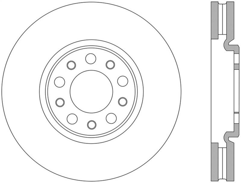 StopTech 13+ Dodge Dart Performance Slotted & Drilled Front Left Rotor 127.63080L Main Image