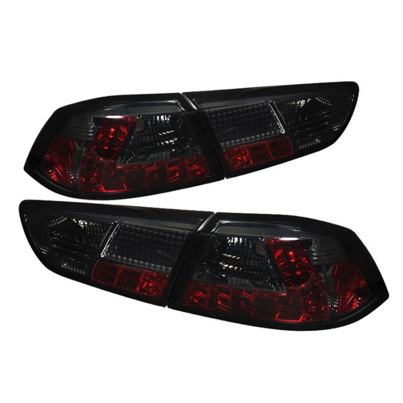 Spyder Mitsubishi Lancer/Evolution X 08-14 LED Tail Lights Smke ALT-YD-MITEVO1008-LED-SM 5030399 Main Image