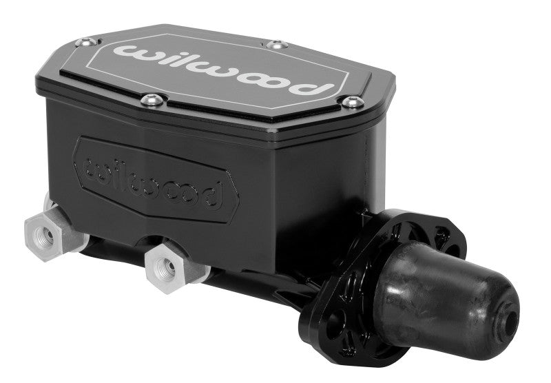 Wilwood Compact Tandem Master Cylinder - 1.12in Bore - w/Pushrod (Black) 260-14960-BK