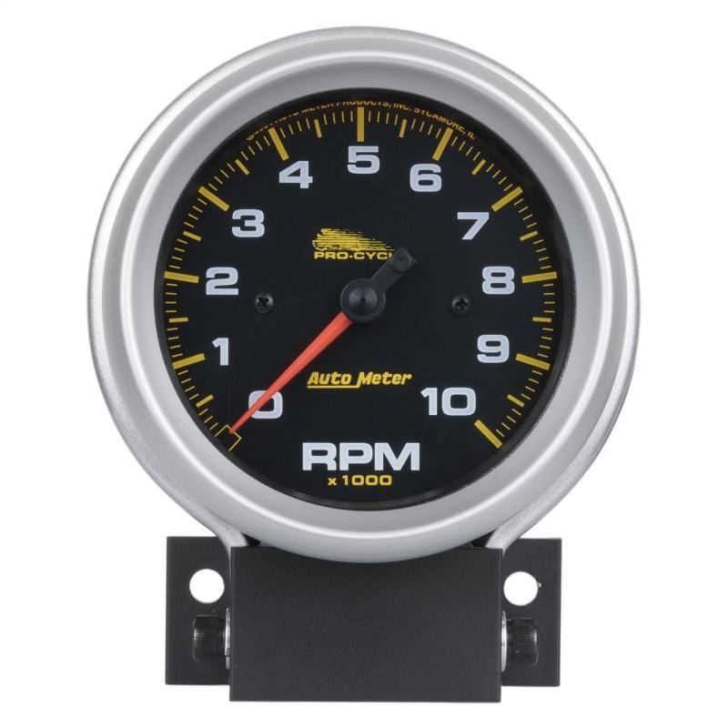 Autometer Pro-Cycle Gauge Tach 3 3/4in 10K Rpm 2 & 4 Cylinder Black Pro-Cycle 19202 Main Image