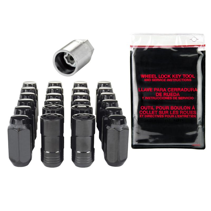 McGard 6 Lug Hex Install Kit w/Locks (Cone Seat Nut) M14X1.5 / 22mm Hex / 1.945in. Length - Black 84640 Main Image