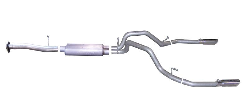 Gibson 07-09 Chevrolet Silverado 1500 LT 4.8L 2.5in Cat-Back Dual Split Exhaust - Stainless 65634 Main Image